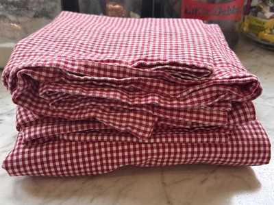 Pottery Barn Kids Red &White Check 2 Curtain Panels 44x84 (1 More Set Available)