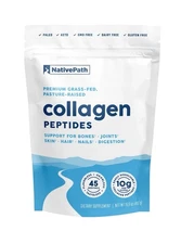 NativePath Collagen Peptides Powder, Hydrolyzed, Type 1 & 3, 45 Servings