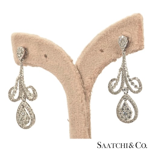Natural Diamond Earring Pear Shape in 18K (750) White Gold - Picture 7 of 9