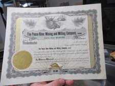 Peace River Mining & Milling Co Aktienzertifikat Moose Kanada Scripophilie