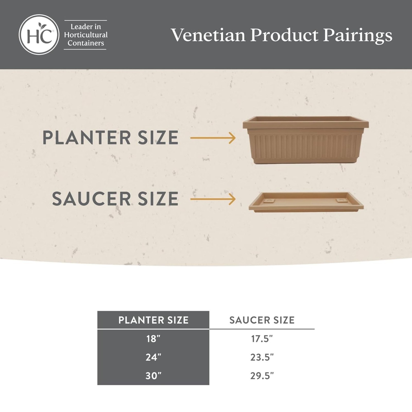 The HC Companies Venetian Rectangular Plant Tray, Plastic Drip Saucer, Black