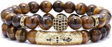 8Mm Tiger Eye Stone Beads Bracelet Elastic Natural Stone Yoga Bracelet for Women