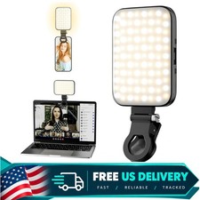 Rechargeable Selfie Light for TikTok  Vlogs, Clip-On LED Phone Ring Light