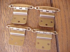 4 New Cabinet Door 3/8" Offset Satin Brass Hinge With Screws