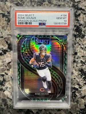 2024 Panini Select - Premier Level Rome Odunze #136 Dragon Scale Prizm /81 (RC)