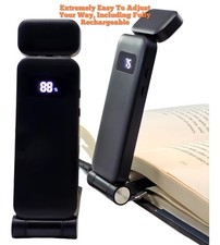 Rechargeable Book Light With Power Display Ultralight LED Clip-on Lamp Reading
