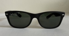 Ray Ban New Wayfarer Matte Black RB2132 622 52018 145 3N G15 Green Lens Italy