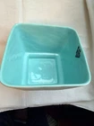 Shawnee Pottery Fairy Wood Aqua sea green mint square planter 1201 foil label