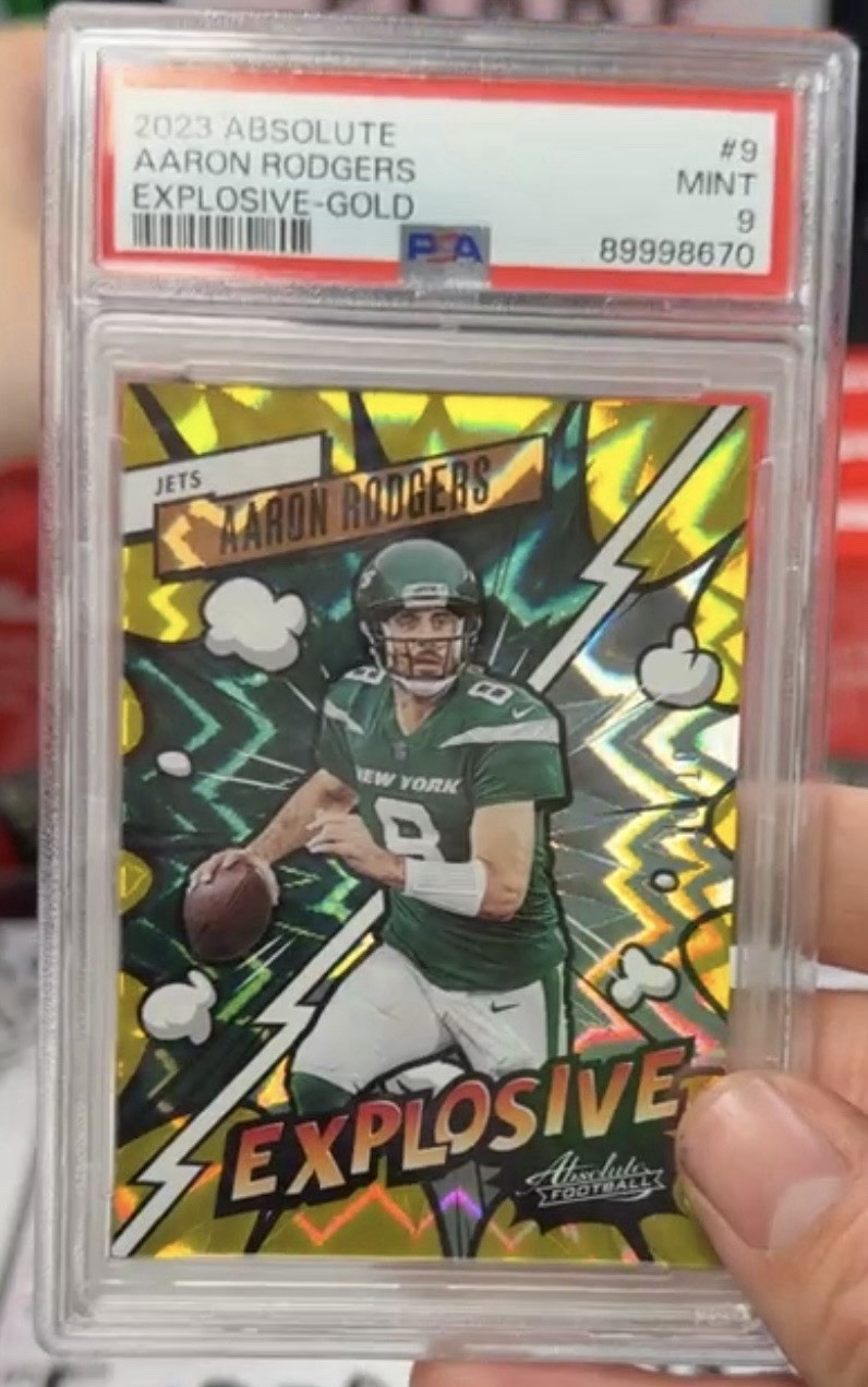 Aaron Rodgers 2023 Panini Absolute Explosive Gold #10/10  JETS PSA 9 🔥