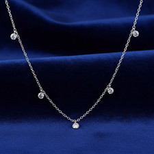 2.00 Ct White Diamond Chain Necklace, 18 inches, Great Luster FREE Diamond Studs
