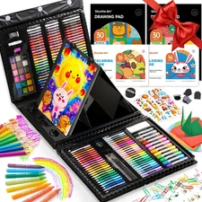335 Piece Kids Art Set, Multi-Media Art Supplies, Gift Art Kit with Trifold Ease