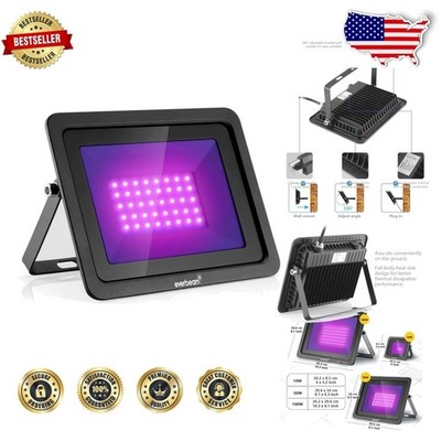 Professional 50W 365nm UV Black Light - 120° Beam, 50000 Hrs, Shatterproof Lens
