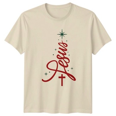 Jesus Weihnachten Feiertage Religiös Herren T-Shirt Damen Tee Schrift Grafik