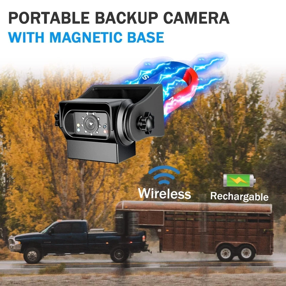 WiFi Magnetic Hitch Wireless Backup Rear/Front View Camera Rechargeable Batte... - Image 2 of 4