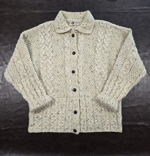 Standun Ireland Sweater Medium Cream Wool Fisherman Cable Knit Ivory