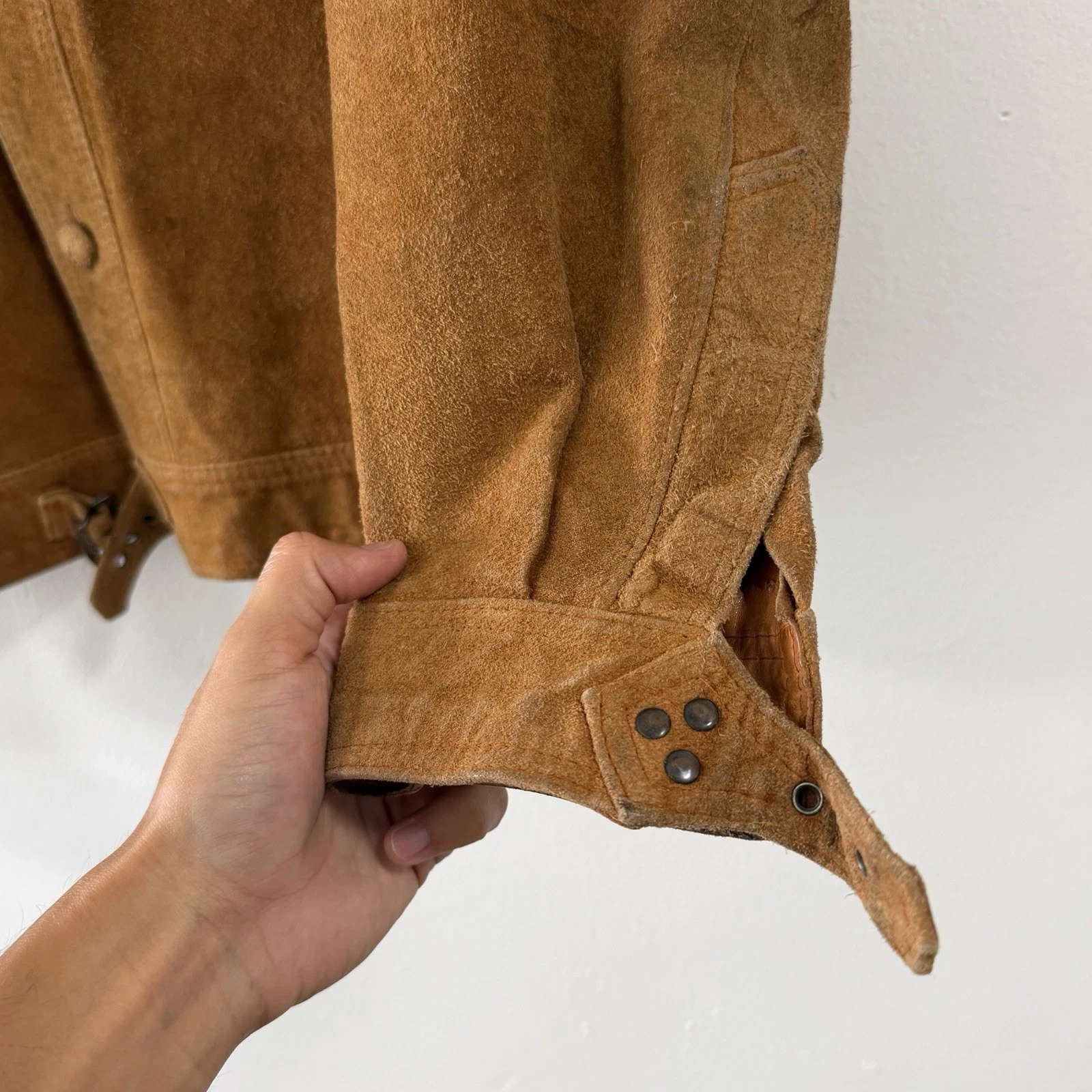 Vintage Brown Suede Leather Jacket Size 40 Western (RRL STYLE) Made In Hong Kong image 6