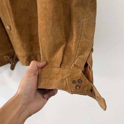Vintage Brown Suede Leather Jacket Size 40 Western (RRL STYLE) Made In Hong Kong image 6