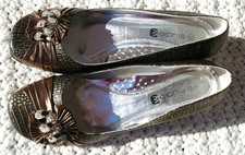 Pumps schwarz/bronze Gr. 39, Damen, neu