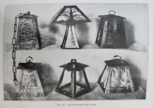 1914 ARTS & CRAFTS Mission LAMPS Copper METALWORK Design TECHNIQUE Book