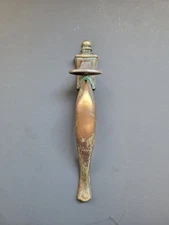 Vintage Lot of 15 National Lock Antiqued Brass Cabinet Pulls Thumb Latch 3" CTC