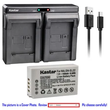 Kastar Battery Slim USB Charger for Nikon EN-EL22 Nikon 1 S2, 1S2 Digital Cmaera