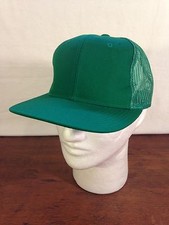 Men's Plain Green Cotton Polyester Mesh Snapback Trucker Cap
