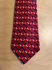 Men's Turnbull & Asser Red Geometric Print Silk Tie-58"L x 3.5"W-England
