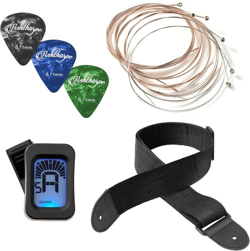 Beginner Acoustic Guitar Set: 30-Inch Blue Guitar with Accessories & Instruction - Picture 8 of 9