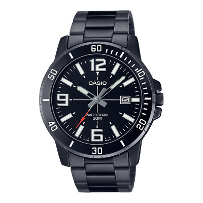 CASIO Men's Quartz Watch MTP-VD01B-1B Black Ion-Plated Stainless Steel Case