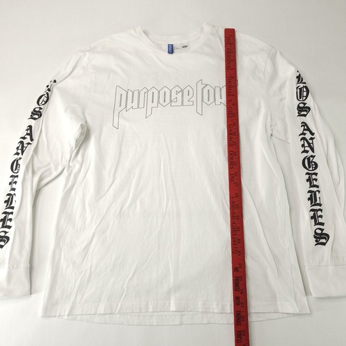 Justin Bieber Purpose Tour T Shirt Mens Large White 2016 Concert Tee HM Y2K - Picture 6 of 9
