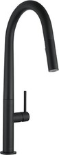 AKDY KF0021-3 Gooseneck Pull-Down Sprayer Kitchen Faucet in Matte Black