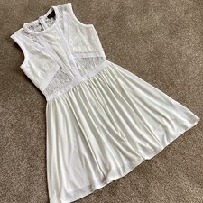 Topshop Cream Lace Bodice Dress Knee Length Flirty Dress Size 8