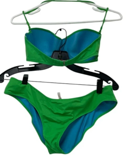 Conjunto de Biquíni Feminino Victorias Secret Halter Tamanho 36C/Grande Verde Azul - Imagem 2 de 4