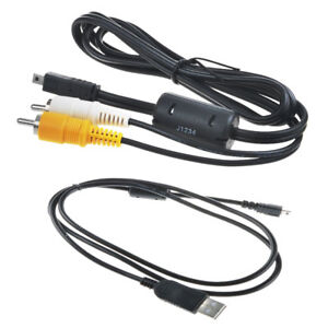 A/V TV Video Cable Cord for Fujifilm Finepix Camera XP22 XP30 se XP65 SO COOL USB Data 