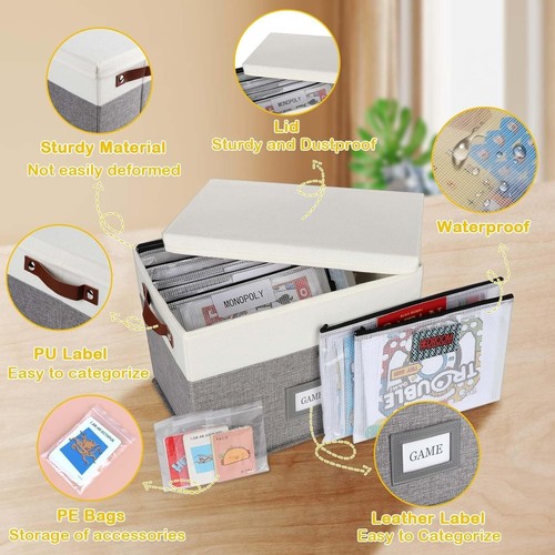 Board Game Storage, Board Game Organizer with 12pcs Zipper Bags and Writable ... - Picture 5 of 9