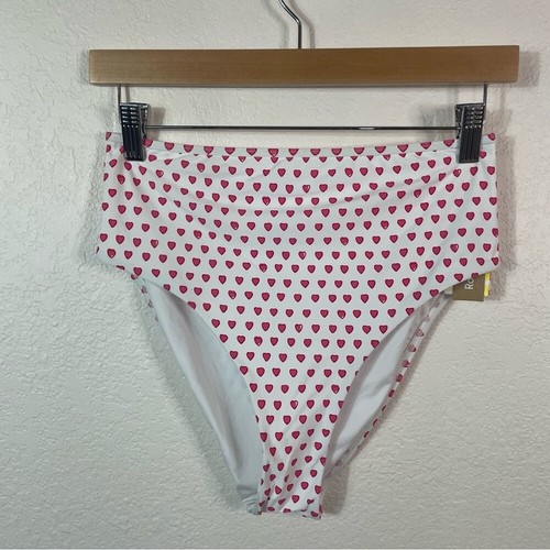 Roller Rabbit High Rise Heart Print Bikini Bottom White Size M NWT - Picture 3 of 8