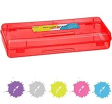 Pencil Box Red Storage Organizer Utility Box Multipurpose Long Ruler Length