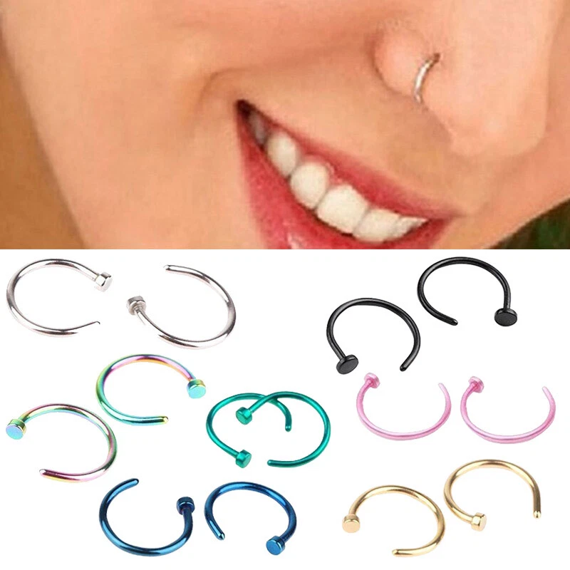 20G 5 Pcs Fake Nose Rings Hoop Clip-on Stainless Steel Septum Jewelry Non  Piercing Cartilage Earring Lip Rings Faux Nose Ring Piercing freeshipping -  JettsJewelers