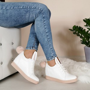 white wedge ankle boots
