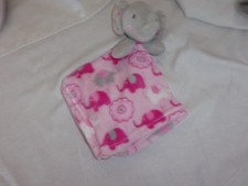 Elephant Lovey Security Blanket Dot Ears pink gray grey 13" never used baby toy