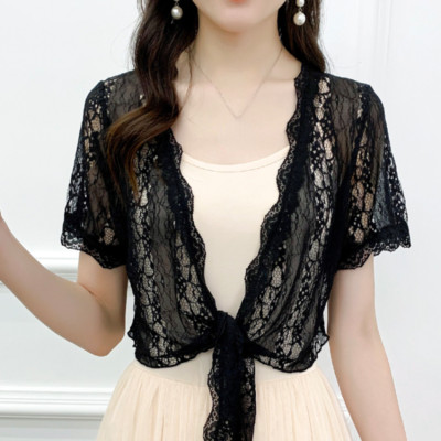Coprispalle Bolero Donna In Chiffon Trasparente – Maniche Corte, Aperto, Leggero, Estivo