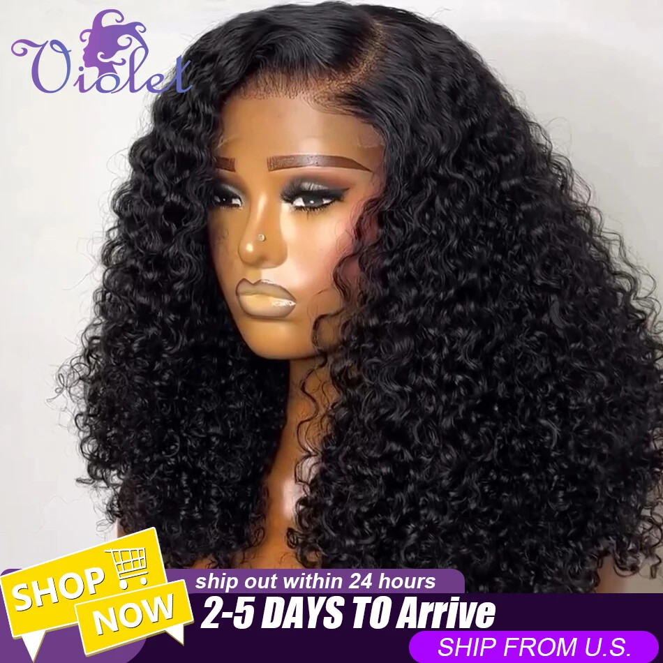 Curly Short Bob Lace Front Human Hair Wigs Transparent Lace 4x4 Lace  Closure Wig