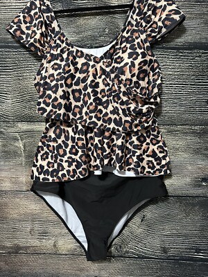 NWOT Leopard Print Bikini  2 Piece Plus Size 4X See Pics