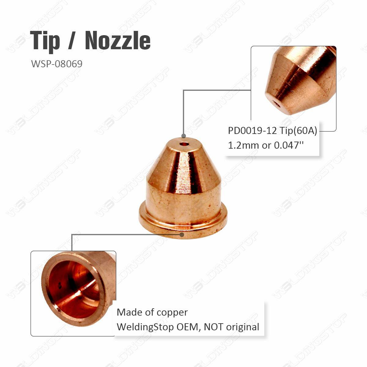 Lastra Vetroresina Set 43 Pezzi Punte/elettrodi Per Taglio Al Plasma Eastwood Versa Cut 60A - Ricambio PlasmaDyn, Spedizione Veloce USA Punte Taglio