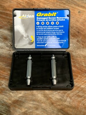 ALDEN GRABIT 2 PIECE BOLT SCREW EXTRACTOR KIT TOOL #2=8-10  #3=11-14 MODEL 8521P