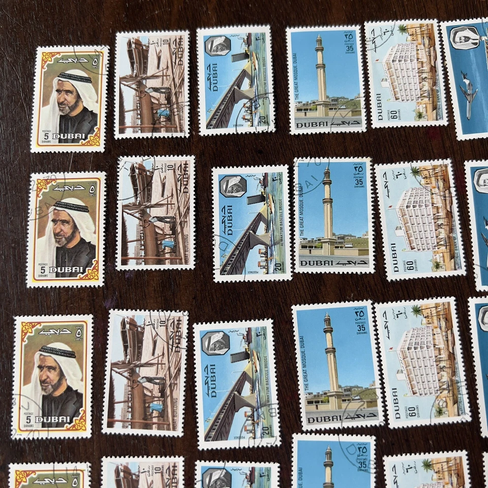 LOTE DE SELLOS DUBAI INVERSOR LOTE DE 5 JUEGOS DE 10 SELLOS DIFERENTES Foto 2 de 4