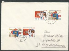DDR 1982 Brief Mi.2724/25 Pioniertreffen Fahne Trommel Fanfare [dd0002]