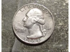 1964d Silver Washington Quarter