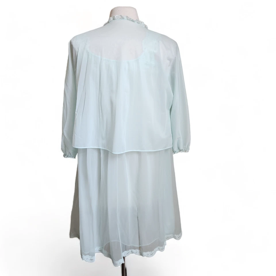 Juego de camisón Peignoir vintage de gasa de los años 50 tocador pequeño Fairycore transparente Foto 4 de 4