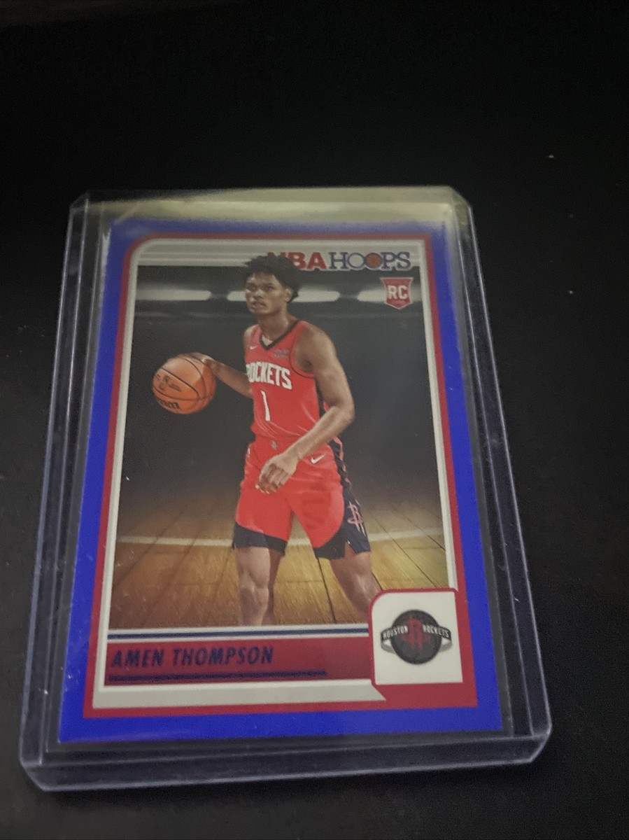 Amen Thompson 2023-24 NBA Hoops Blue Parallel RC Rookie Card